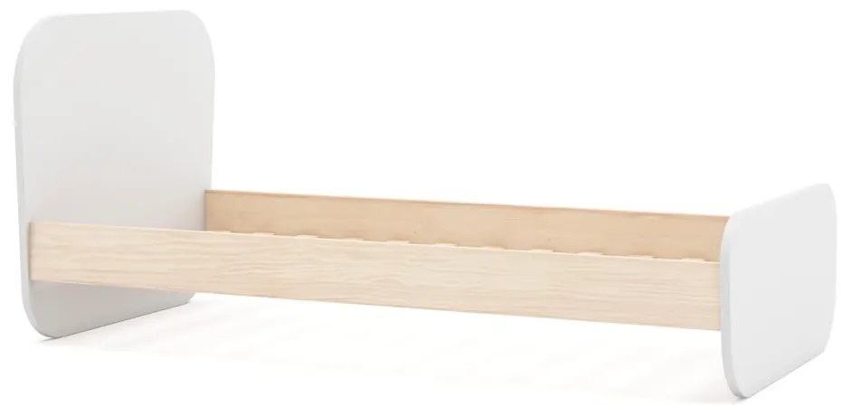 Letto da bambini bianco con effetto pino con rete inclusa 90x190 cm Esteban – Marckeric