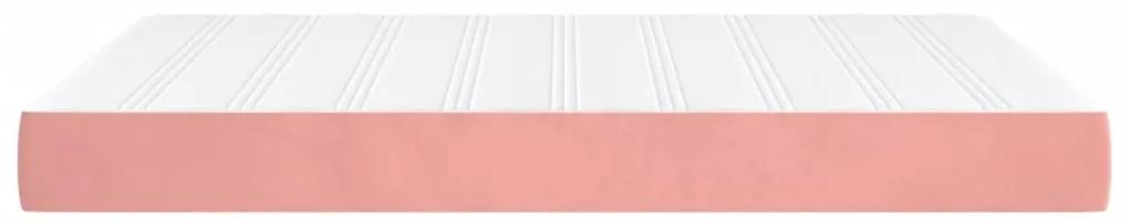 Materasso a molle insacchettate rosa 140x190x20 cm in velluto