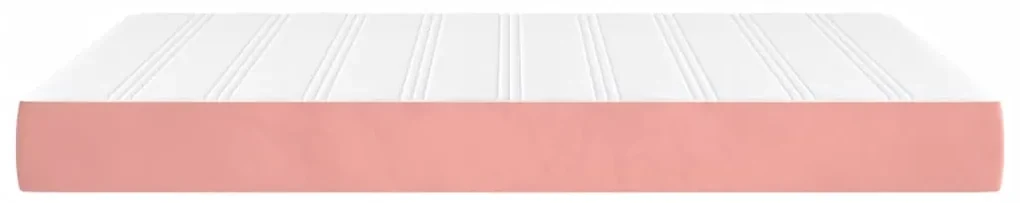 Materasso a molle insacchettate rosa 140x190x20 cm in velluto