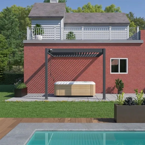 Pergola bioclimatica Ombréa addossata 3x3M in alluminio