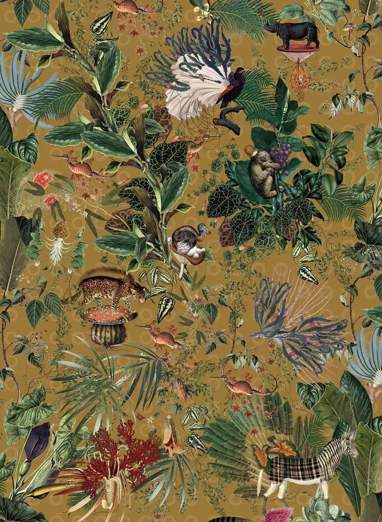 Moooi for Arte Carta da parati Menagerie of Extinct Animals - MO2074 - Curry