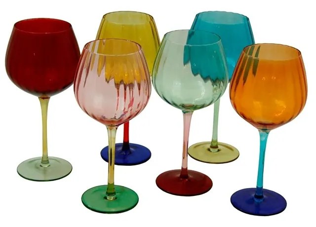 Royal Family - Set 6 Calici Alti Vino"Rainbow" in 6 Colori