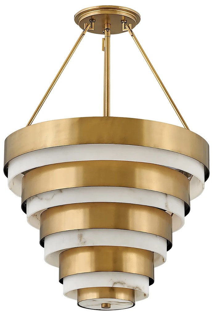 Lampadario Contemporaneo Echelon Acciaio Ottone Antico 4 Luci E14