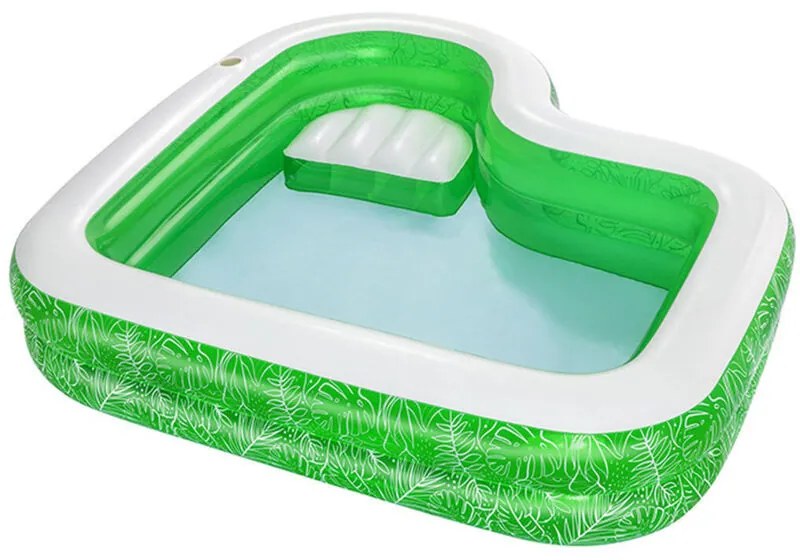 Bestway Piscina Gonfiabile 2 Camere Tropical 231x231x51 cm +6 Anni Giardino 54336