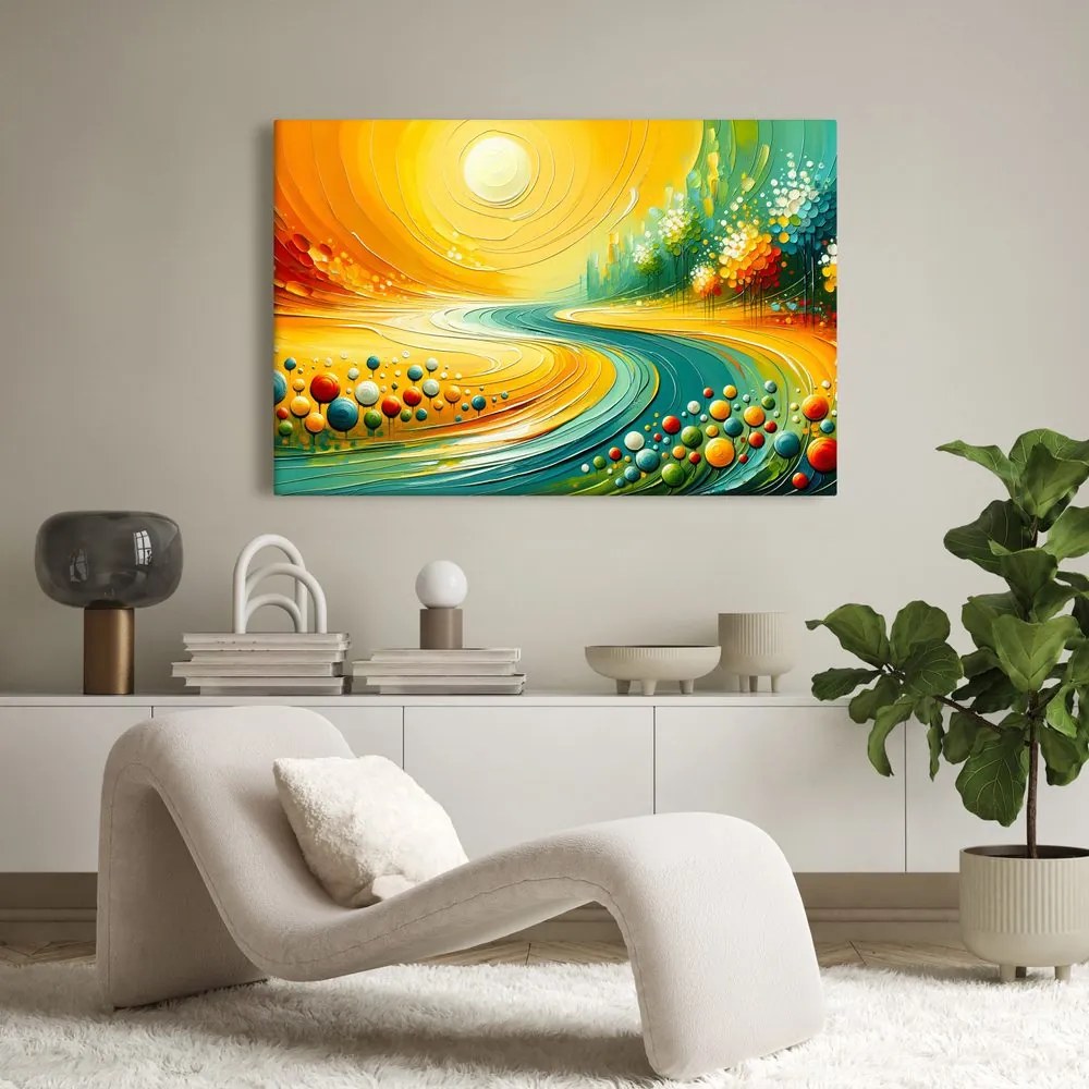 Quadro su tela – Flusso di luce e acqua