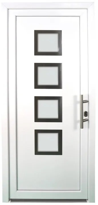 Portoncino d'ingresso in pvc 20017 L 90 x H 210 cm bianco apertura sinistra