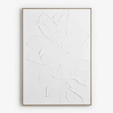 Quadro Decorativo 100x140 Cm Dipinto A Mano Con Rilievo Cenfix Bianco - Sklum