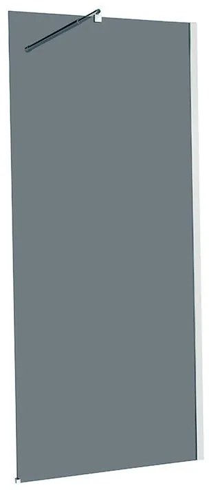 Box doccia walk-in, vetro fumè 6 mm, L 70-120 cm x H 200 cm, profilo cromo