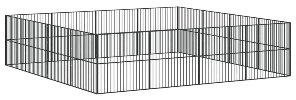 Box per cani 16 pannelli nero acciaio zincato