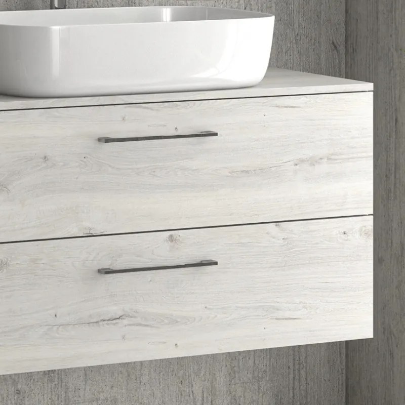 Mobile bagno sospeso da 100 cm due cassetti soft close EL-100P - KAMALU