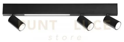 Applique a parete led oriented nera 3 luci attacco gu10 e 1 led 8w ...