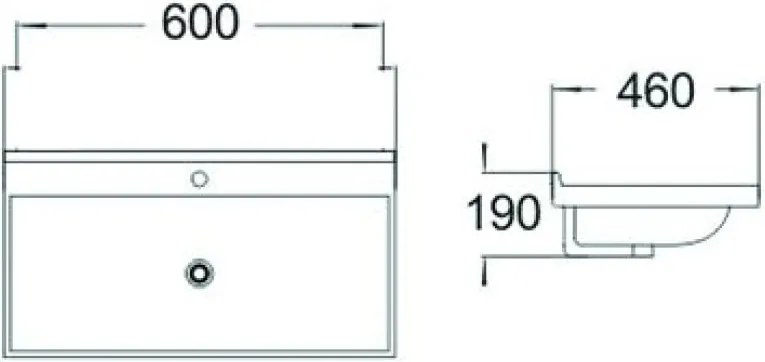Mexen Mila lavandino incassato nel piano 60 x 46 cm, bianco - 25296000