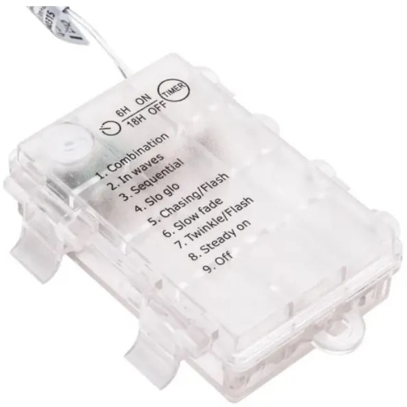 Aigostar - Catena luminosa natalizia LED per esterni 50xLED/3xAA/8 funzioni 5,3 m IP44 multicolore