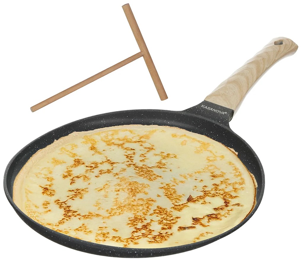 Padella crepes 28 cm con spatola Crepes Magie grigia