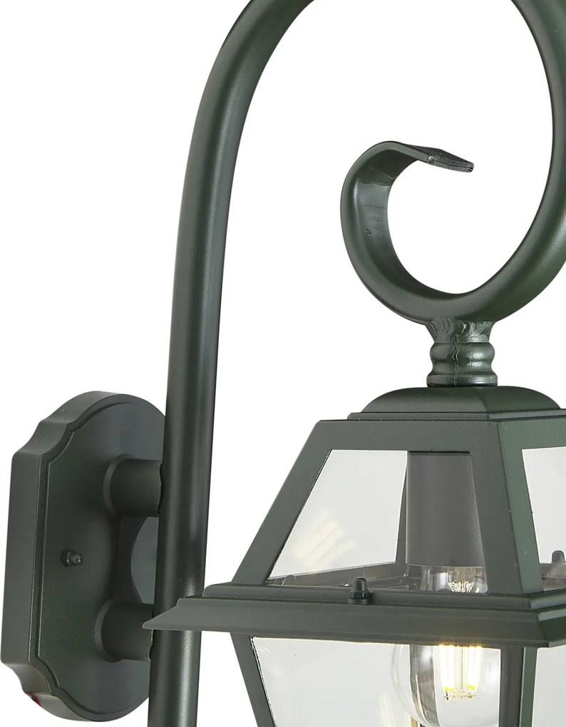 Lanterna da parete classica da esterno verde scuro IP44 - Berta