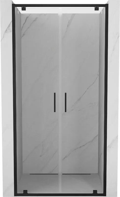 Mexen Exo doppie porte per doccia a battente 80 cm, trasparenti, nere - 8182-080-000-70-00