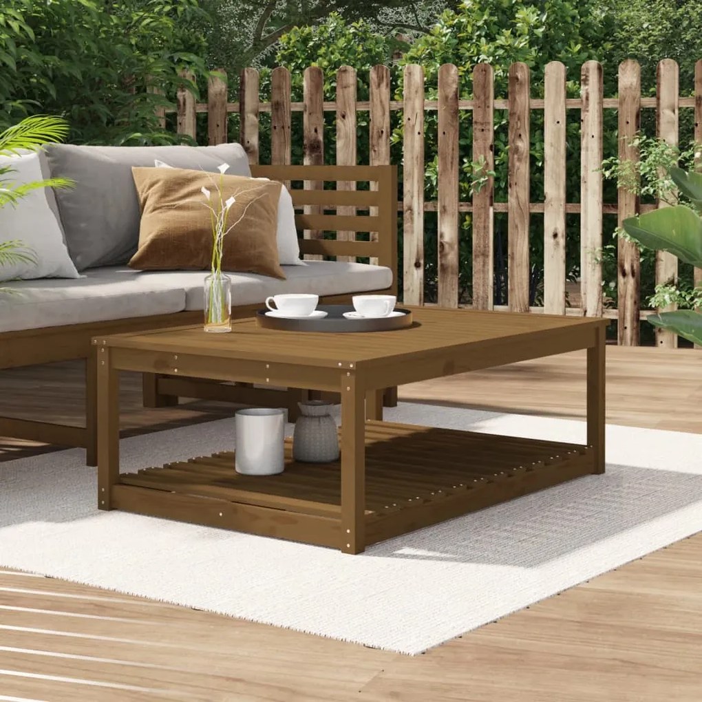 Tavolo da giardino miele 121x82,5x45 cm legno massello di pino