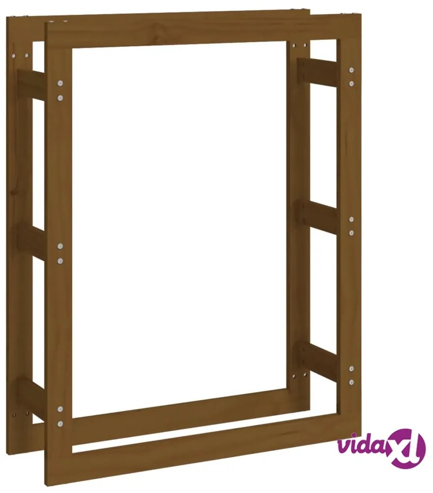 vidaXL Portalegna Miele 80x25x100 cm in Legno Massello di Pino