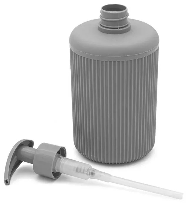 Set accessori bagno dispenser e portaspazzolini da appoggio grigio in plastica Ring