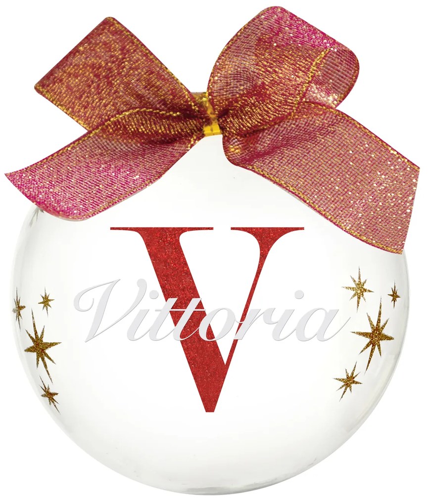 Pallina natale con nome Vittoria 10cm