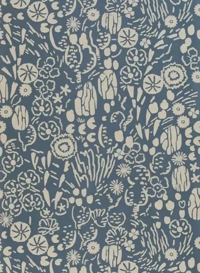 Tapete Atacama von Farrow & Ball - Stiffkey Blue/ Silver