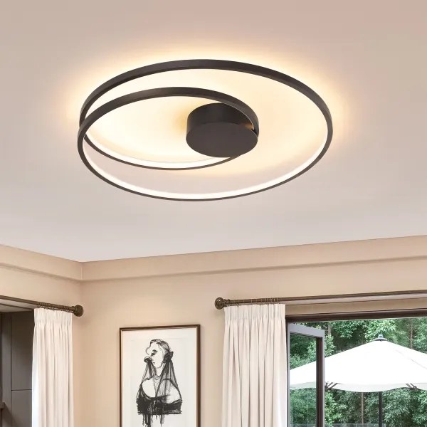 Brilagi- Plafoniera da soffitto dimmerabile a LED TWISTER LED/75W/230V Ø 70 cm nera +telecomando