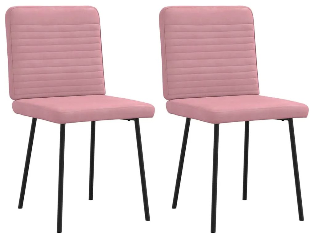 Sedie Da Pranzo 2 Pz Rosa İn Velluto /
