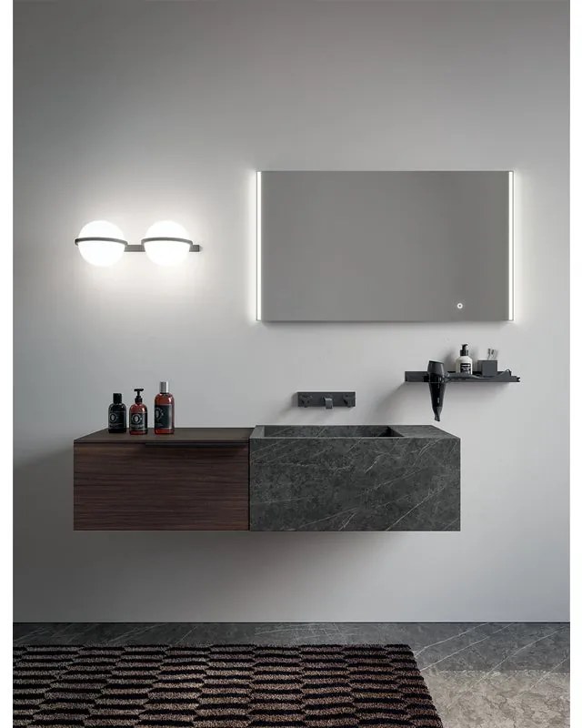 Specchio con illuminazione integrata bagno quadrato Eklettica H 70 x P 4 cm grigio / argento