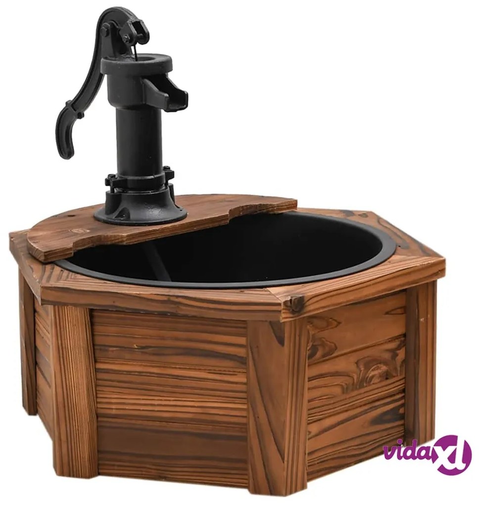 vidaXL Fontana d'Acqua con Pompa 57x57x53 cm Legno Massello di Abete