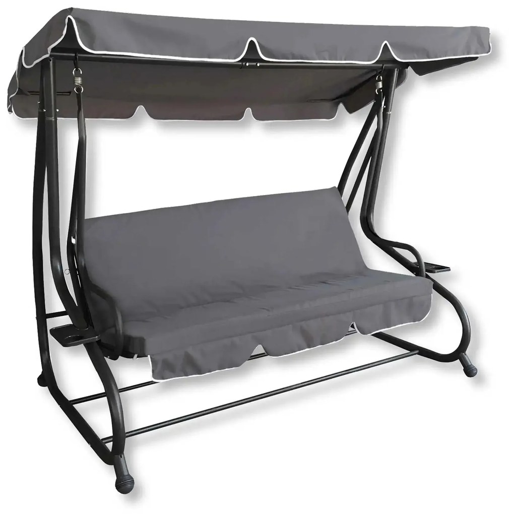 Dondolo PANAREA BIG reclinabile 230x120 cm – Dark Grey, con funzione letto