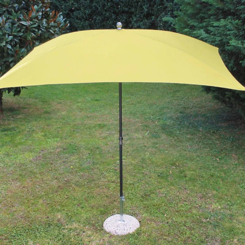 Ombrellone a palo centrale grigio Poli L 190 x 225 cm con telo giallo