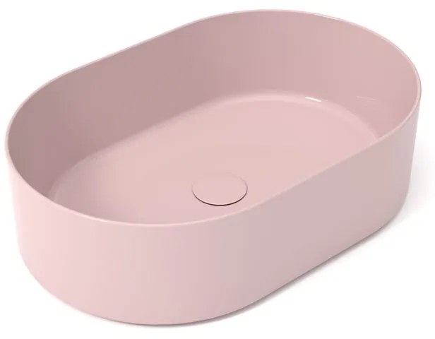 Lavabo da appoggio Open OLYMPIA CERAMICA ovale in ceramica L 60 x H 17 x P 40 cm rosa lucido senza foro
