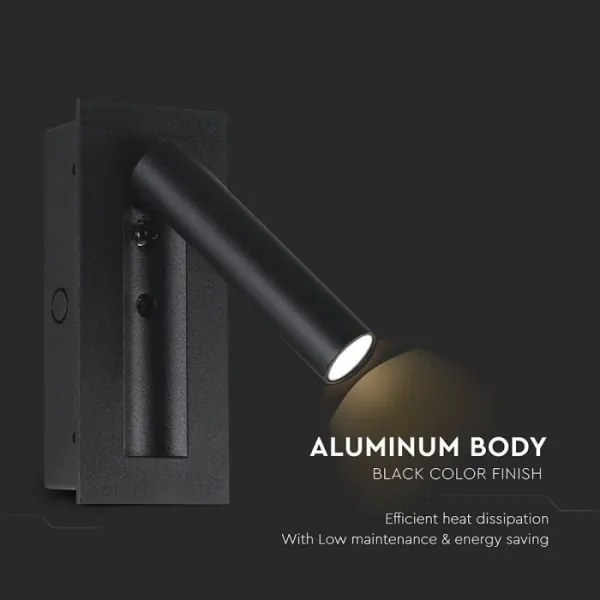 Faretto da parete LED 2W/230V 3000K nero