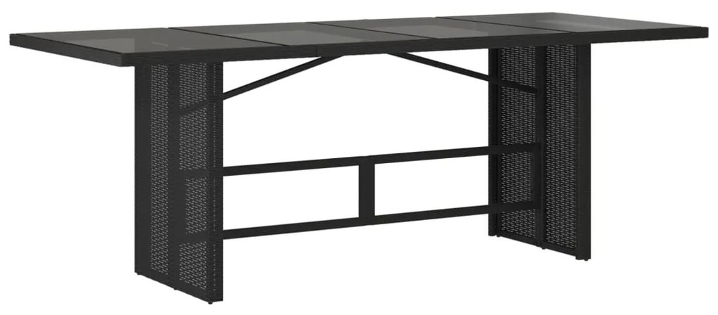 Set da pranzo da giardino 9 pz con cuscini nero in polyrattan