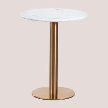 Tavolo da bar rotondo in marmo Cosmopolitan Bianco & Ø60 cm & - Sklum