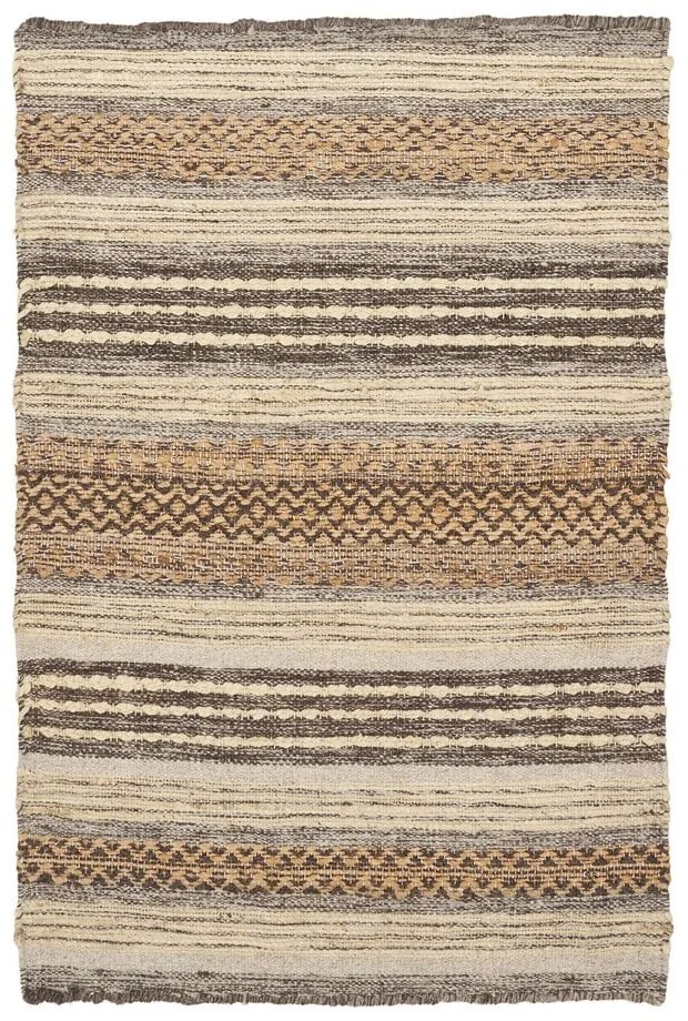 Tappeto marrone in misto iuta tessuto a mano 60x90 cm Morena – House Nordic