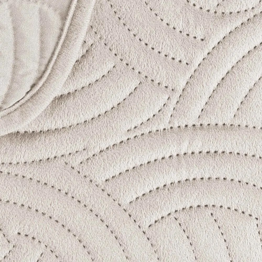 Set con copriletto e federa color crema in velluto 240x260 cm Solange – douceur d'intérieur