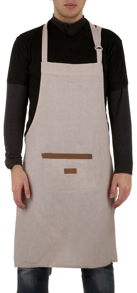 Grembiule cucina 85x60 cm beige in cotone