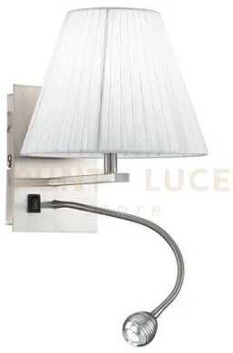 Applique a parete led + 1 luce attacco e14 helly tonda bianca 3w 60...