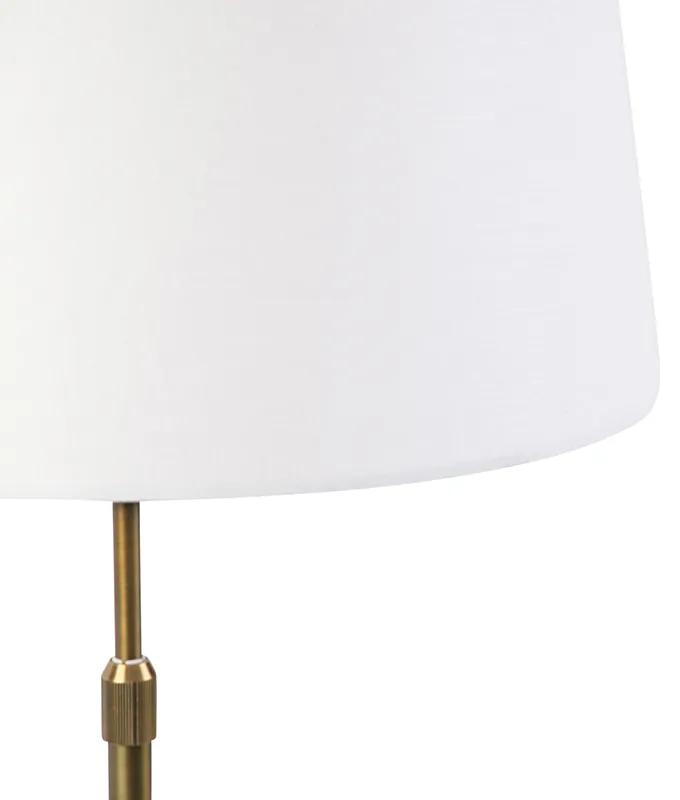 Lampada da tavolo in bronzo con paralume in lino bianco 35cm - Parte