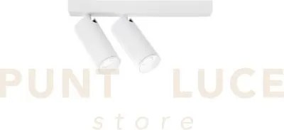 Spot plauto bianco in acciaio e alluminio 2 luci attacco gu10 mini ...