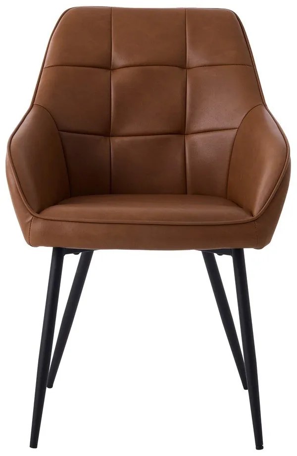 Set di sedie da pranzo marrone in imbottito con braccioli 2 pz Nolan Square – Unique Furniture