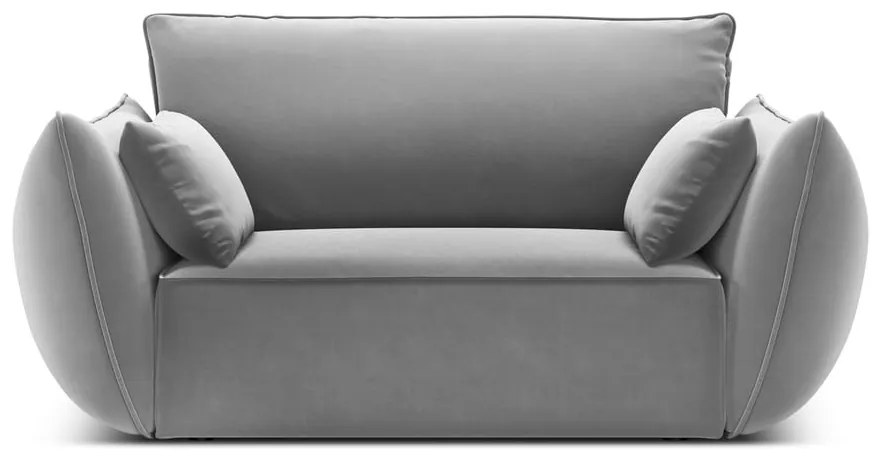 Poltrona grigio chiaro con rivestimento in velluto Vanda – Mazzini Sofas