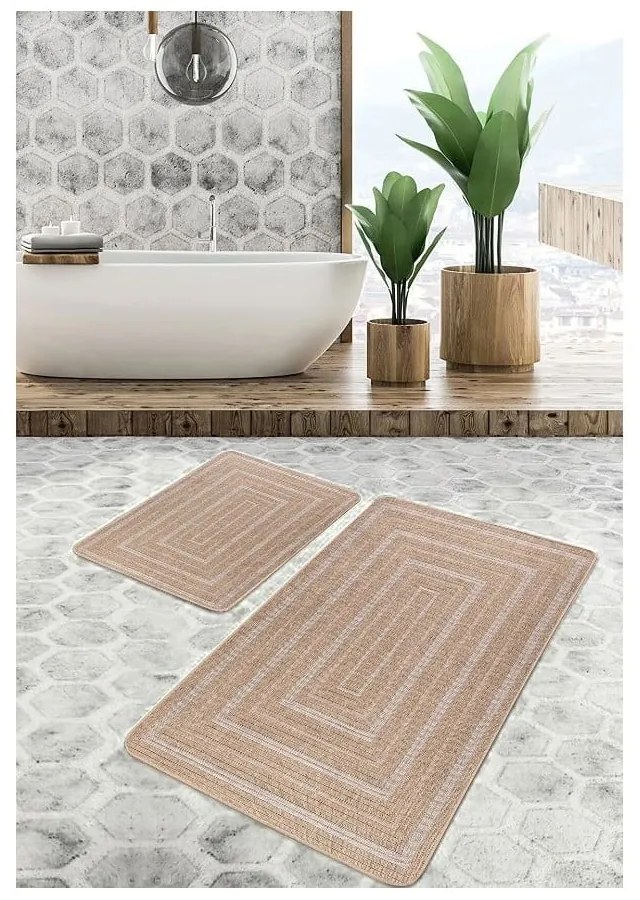 Tappetini da bagno marroni in set da 2 pezzi 60x100 cm - Mila Home