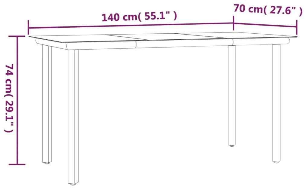 Set Pranzo da Giardino 7 pz con Cuscini in Polyrattan e Acciaio