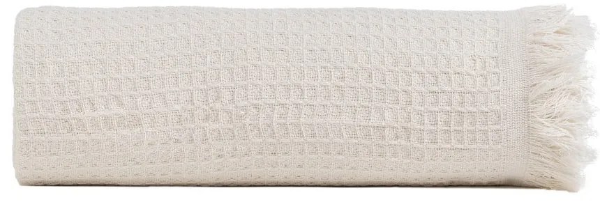 Copriletto crema in cotone riciclato 260x280 cm Honeycomb - Ixia