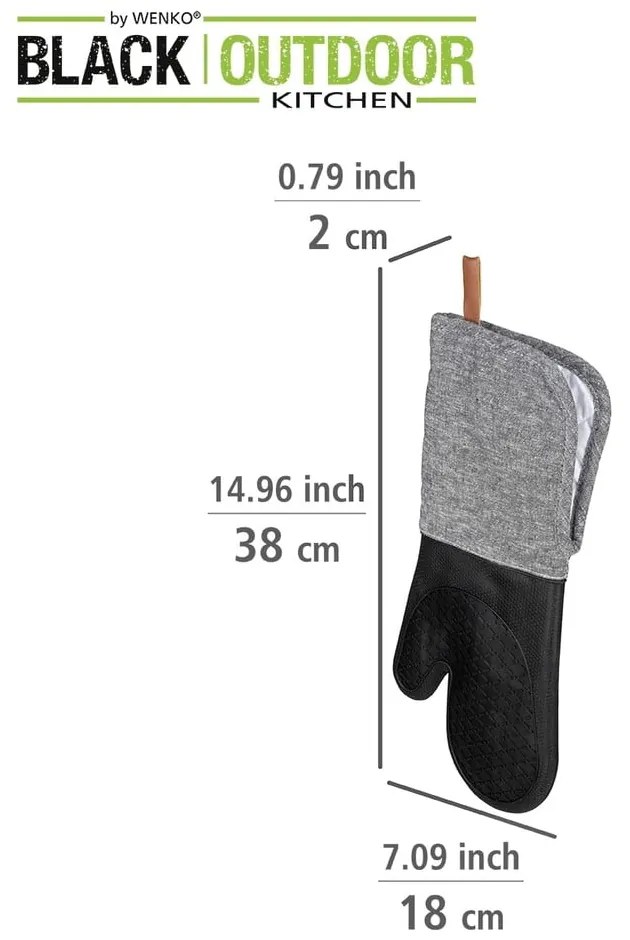 Set di 2 presine da cucina Black Outdoor Kitchen Ada - Wenko