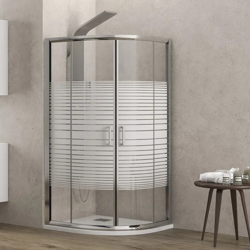 Kamalu - Box doccia semicircolare 80x80 vetro serigrafato altezza 180cm | K400