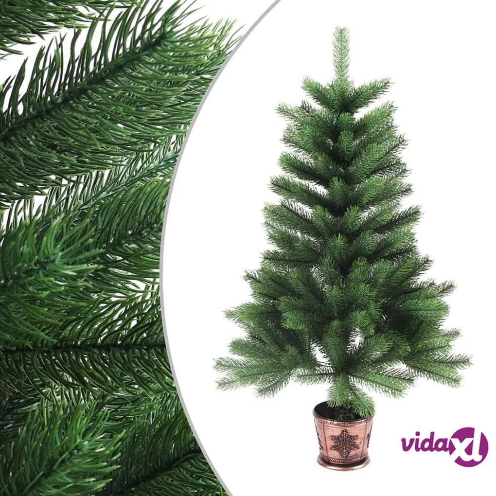 vidaXL Albero di Natale Artificiale Realistico con Punte 90 cm Verde