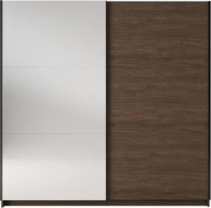 Armadio 200x207h Cm 2 Ante Scorrevoli Con Specchio Arsola Noce